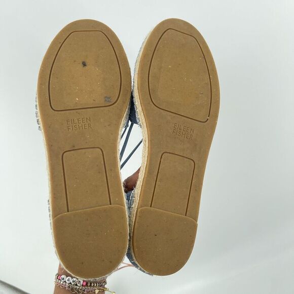 Eileen Fisher Women’s Lee Denim Blue Espadrille Flats | Size 7 Casual Slip-On - Picture 10 of 17